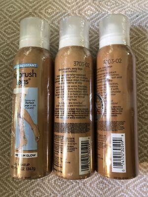 3x Sally Hansen AIRBRUSH LEGS spray-on Leg Makeup MEDIUM GLOW 4.4oz