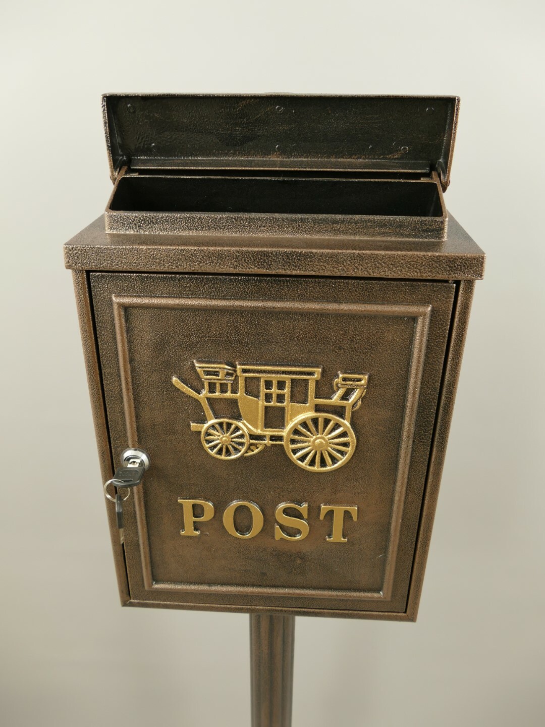 BRIEFKASTEN Fuß Ständer braun NOSTALGIE - LOOK Jugendstil Postkasten Letterbox Populaire nieuwe baan