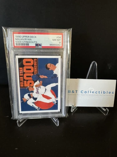 1990 Upper Deck Nolan Ryan 5000 Strikeouts #34 PSA 8 NM-MT Rangers 🔥