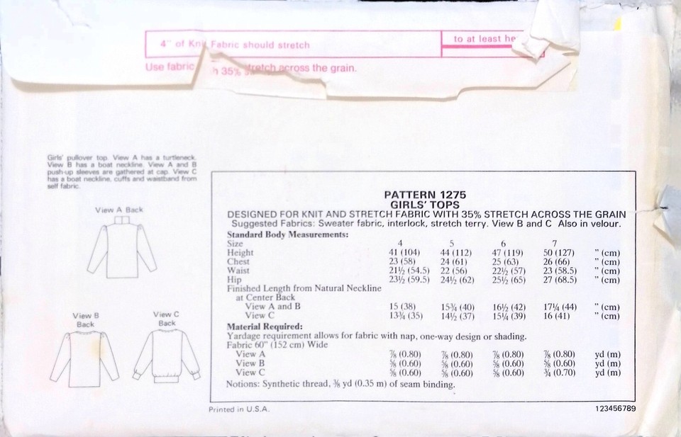 kwik-sew-sewing-pattern-1275-stretch-knit-top-girls-size-4-7-pullover