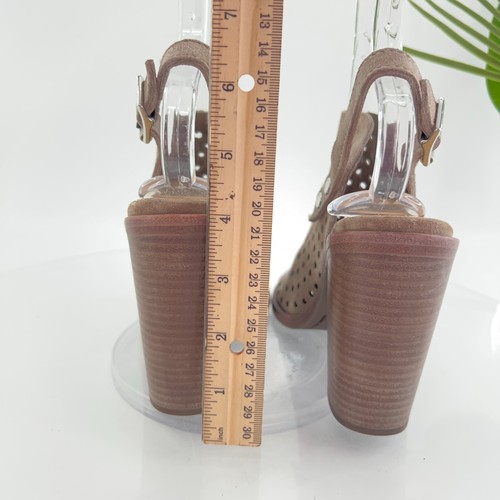Rag & Bone Wyatt Sandals Size 37 6 Tan Brown Perforated Suede Leather Open Toe - Picture 8 of 16