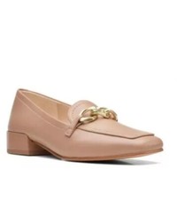 Image of Clarks SEREN30 STEP Ladies Praline Leather Loafers Shoes UK Size 8 D EU 42