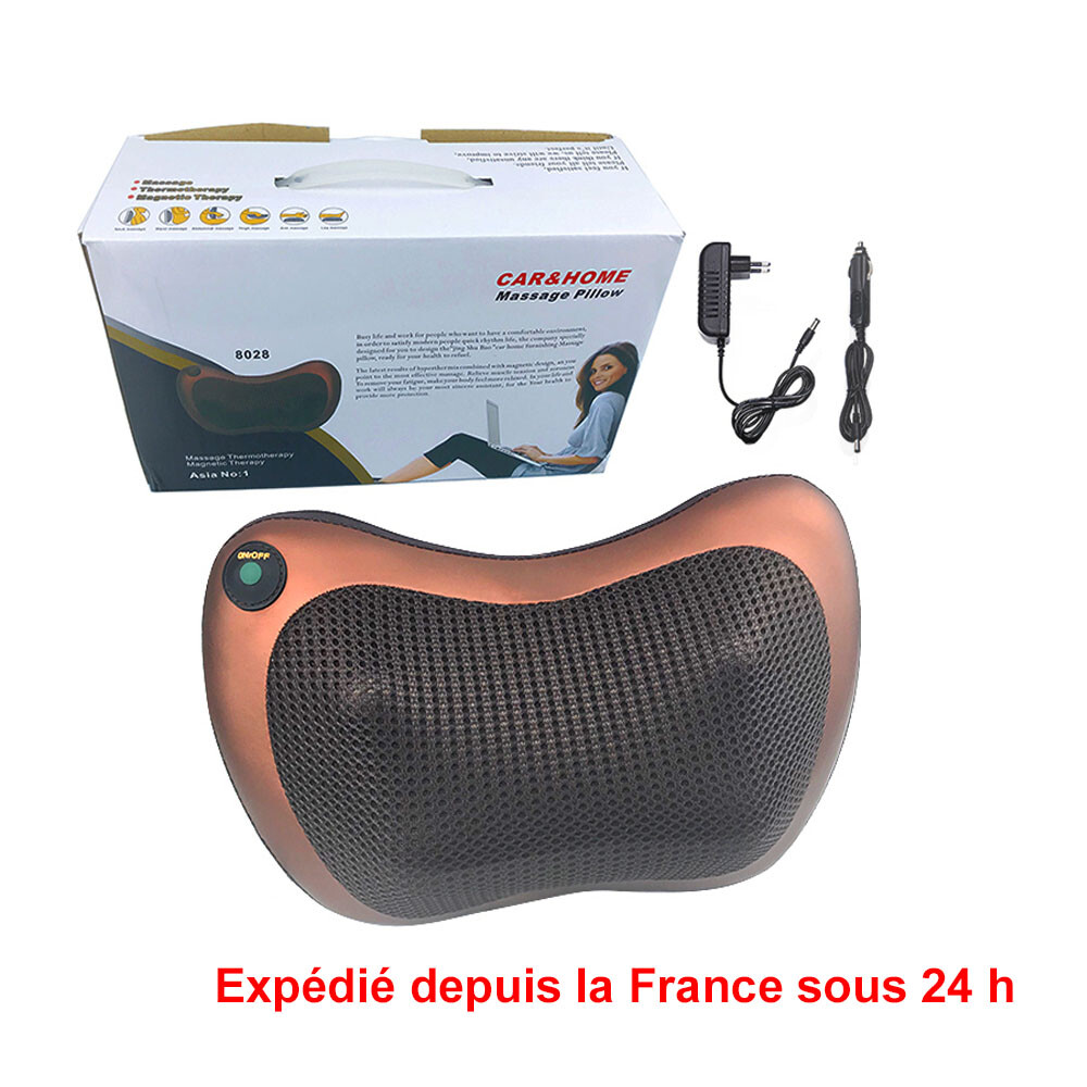 Coussin de massage shiatsu cou et cervicales avec fonction chauffante infrarouge