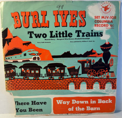 Columbia Record Burl Ives MJV-108 TWO LITTLE TRAINS 10'' 78rpm 1951