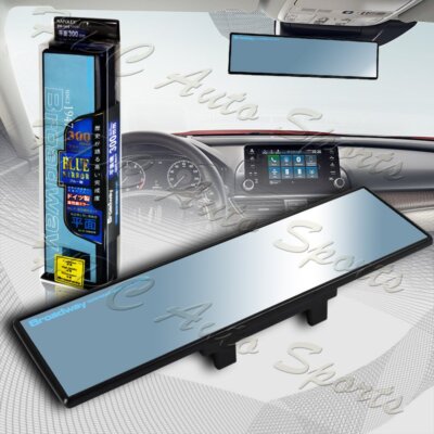Broadway 300MM Wide Flat Interior Clip On Rear View Blue Tint Mirror Universal 2