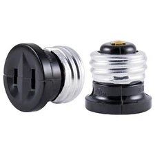 2PACK ADAPTOR CONVERTER STANDARD SCREW BASE LIGHT BULB SOCKET TO 110V AC PLUG