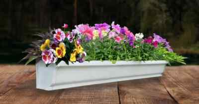 Black 6'' wide window flower box planter 4' long