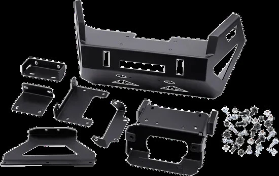 Parachoques delantero Warn Steel con recubrimiento en polvo negro de Polaris RZR S 900 15-21 Foto 3 de 4