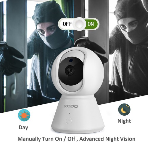 Cámara doméstica infrarroja inalámbrica XODO E6 WiFi Best Smart Home Security 1080p - Imagen 4 de 10