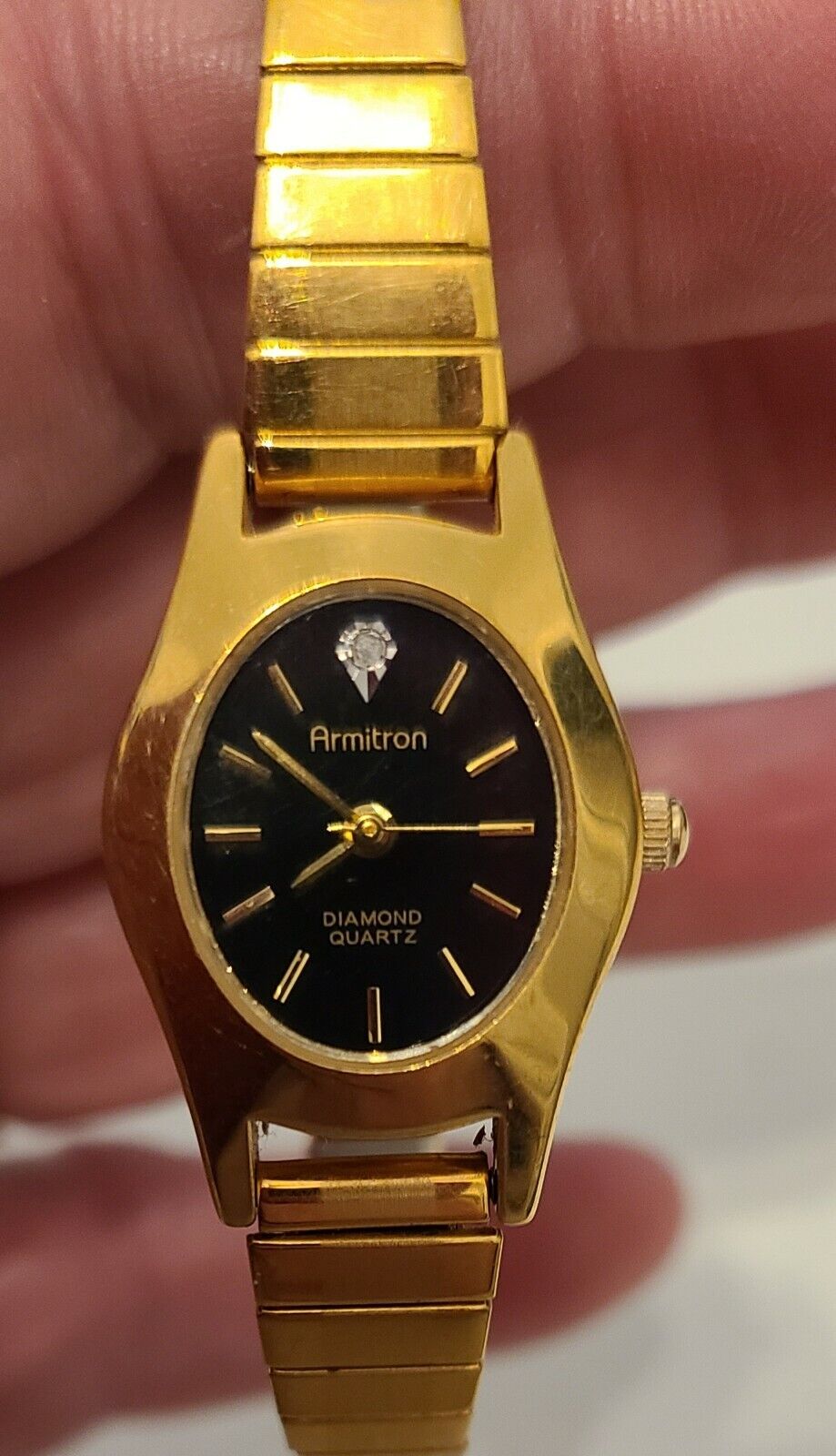 Armitron Diamond Quartz Gold Tone Watch Women