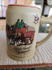 Vintage Budweiser World Famous Clydesdales Beer Stein Mug By Ceramarte Brazil
