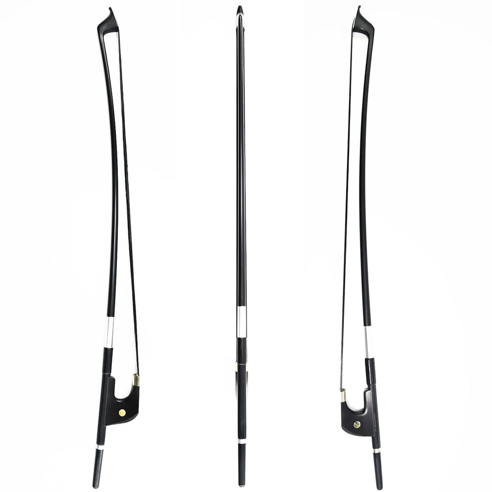 Tedesco arco per contrabbasso fibra di carbonio Capelli neri 100BGB 4/4 - Immagine 4 di 4