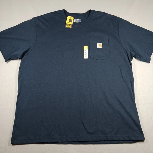 Carhartt Mens Loose Fit Heavyweight Blue Short Sleeve Pocket T-shirt 2XL K87-M
