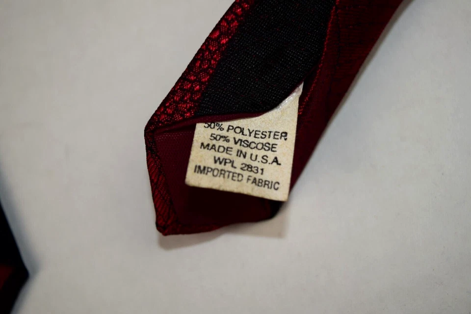 Neck Tie VTG Bugle Boy 80s Mod Retro Stripe Oval New Wave Slim Tie 56" x 2.5" - Image 3 of 4