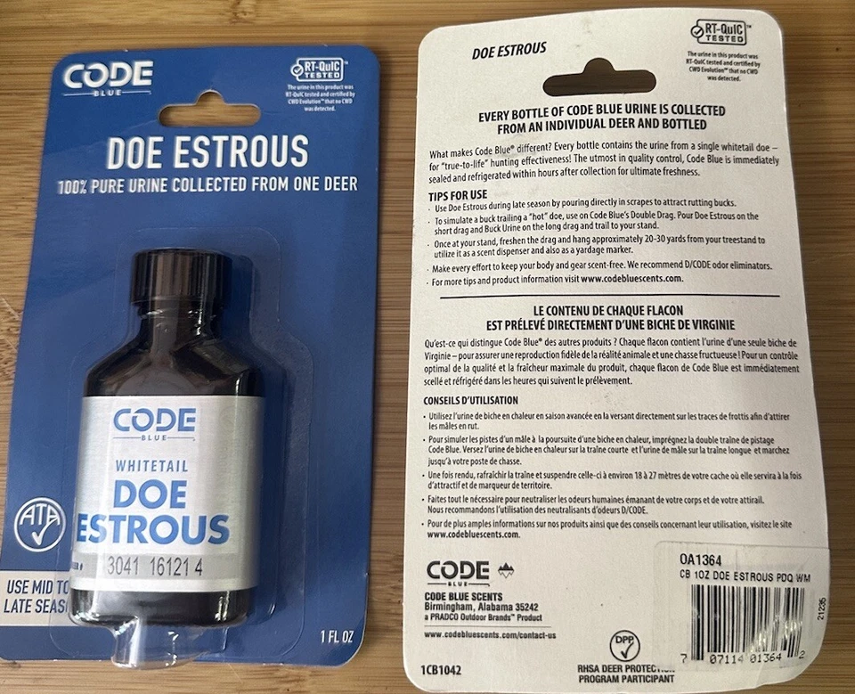 2 Bottle Lot Code Blue Doe Estrous 100% Pure From One Deer Brand New #’d - Image 2 of 2