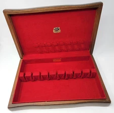 Vintage  Wm Rogers Wood Silverware Storage Chest Box Chest ONLY