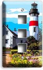 RETRO LIGHTHOUSE OCEAN SEA SHORE LIGHT SWITCH OUTLET WALL PLATES ROOM ART DECOR