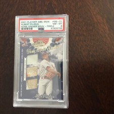 2001 PLAYOFF ABSOLUTE MEMORABILIA ALBERT PUJOLS #OD-21 HOME OPENER TRIPLE PSA 8