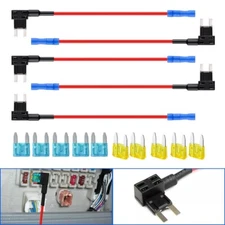 15Pcs 12V Car Add-a-circuit Fuse Tap Adapter Holder Kit w/Mini 15Amp Blade Fuse