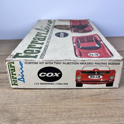 Vtg 1/24 COX Ferrari DINO Spyder Slot Car W/ 2nd Car Frame & Asst