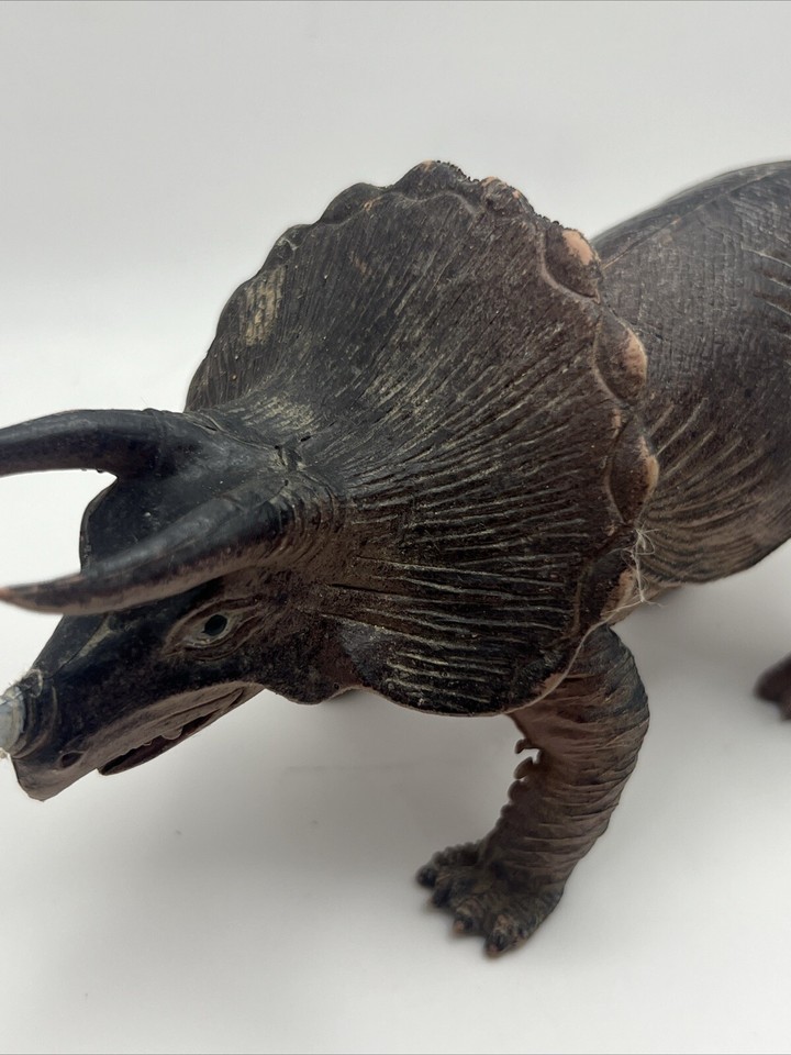 Vintage Imperial Triceratops Dinosaur Figure Toy Made in Hong Kong 1985
