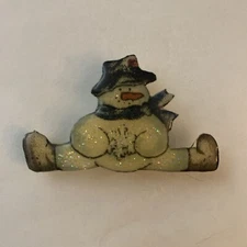 Snowman In Boots Doing The Splits Resin Brooch 