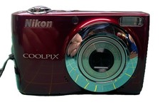 Nikon Coolpix L22 Red Digital Camera 12MP 3.8 Zoom Tested Clean Nice For Parts