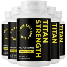 (5 Pack) Titan Strength Pills for Men, Male Performance Volume & Energy Enhancer