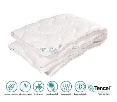 Neu Ganzjahresdecke TENCEL  Lyocell Lenzing Naturfaser Duo Decke 200x200 cm
