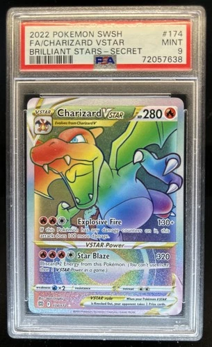 2022 Pokemon SWSH Brilliant Stars Charizard VSTAR #174/172 PSA 9