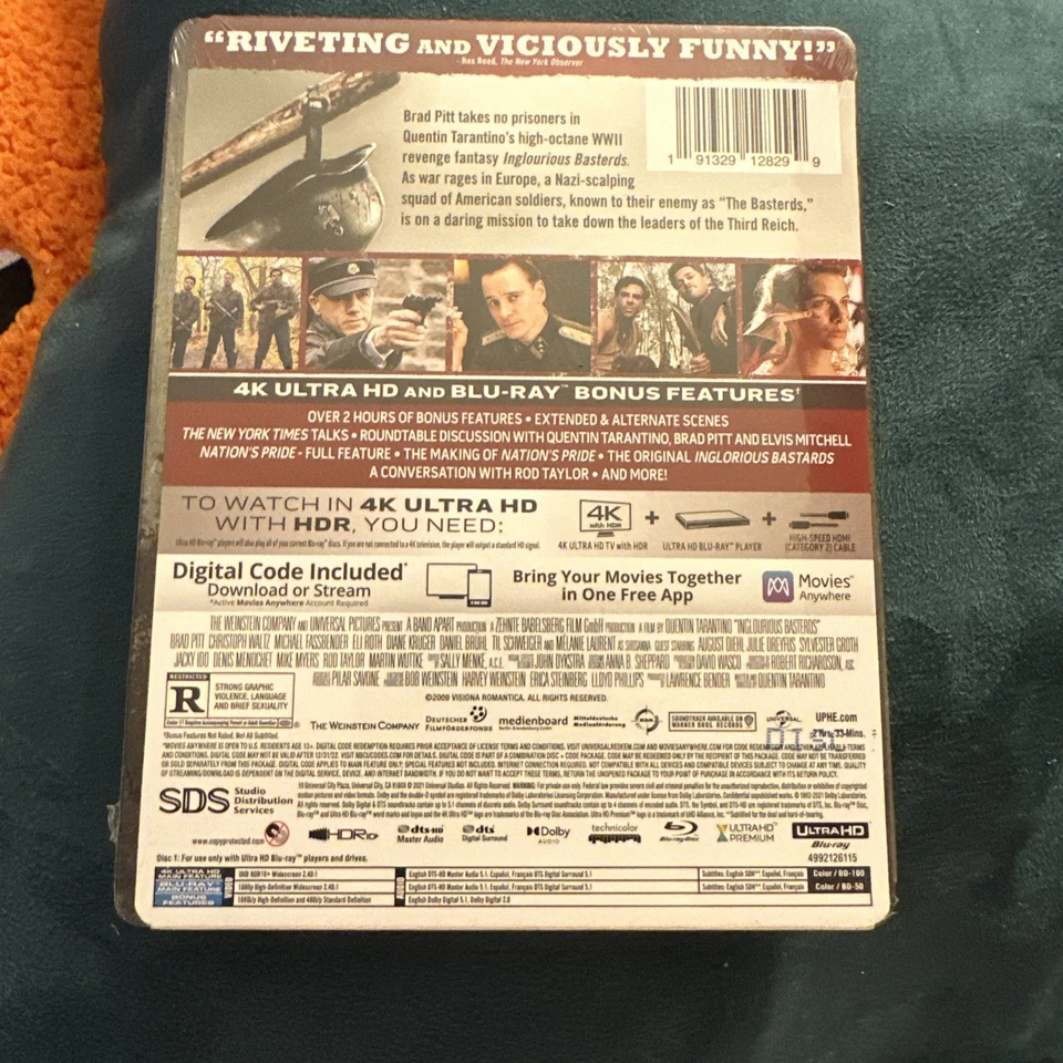 Inglourious Basterds Bastards Best Buy Steelbook 4K UHD + Blu-ray SHIPS IN A BOX - Imagem 3 de 3