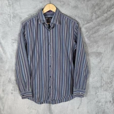Paul Smith Long Sleeve Shirt Mens 17” Purple Stripes Cotton