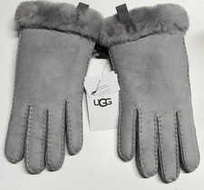 UGG Sheepskin Gloves Medium Shearling Gray Women's Size Real NEW