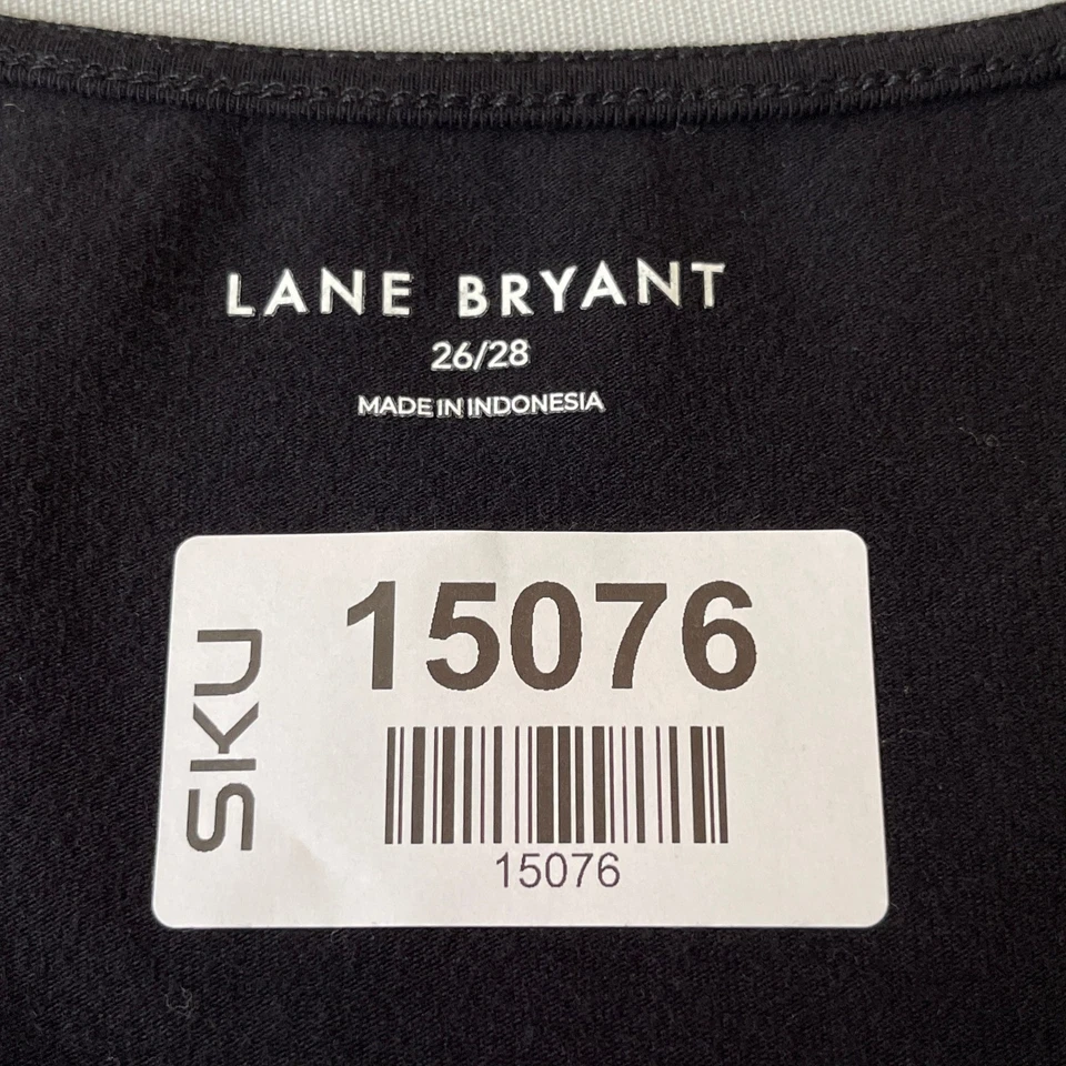 Body Lane Bryant para mujer Top negro manga corta talla grande 26/28 Foto 3 de 4