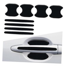 8PCS Car Door Handle Bowl Sticker, Reflective Anti-Scratch Auto Door Black