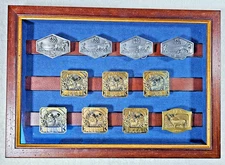 VTG John Deere FFA Belt Buckle Set 1990–2000 Ltd Ed 1/500 Dealer Framed Display