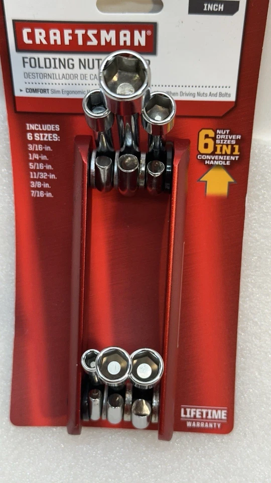 Craftsman Folding Nut Driver SAE 6 Sizes in 1 Tool 22009 Magnetic Retention New - Image 2 of 4