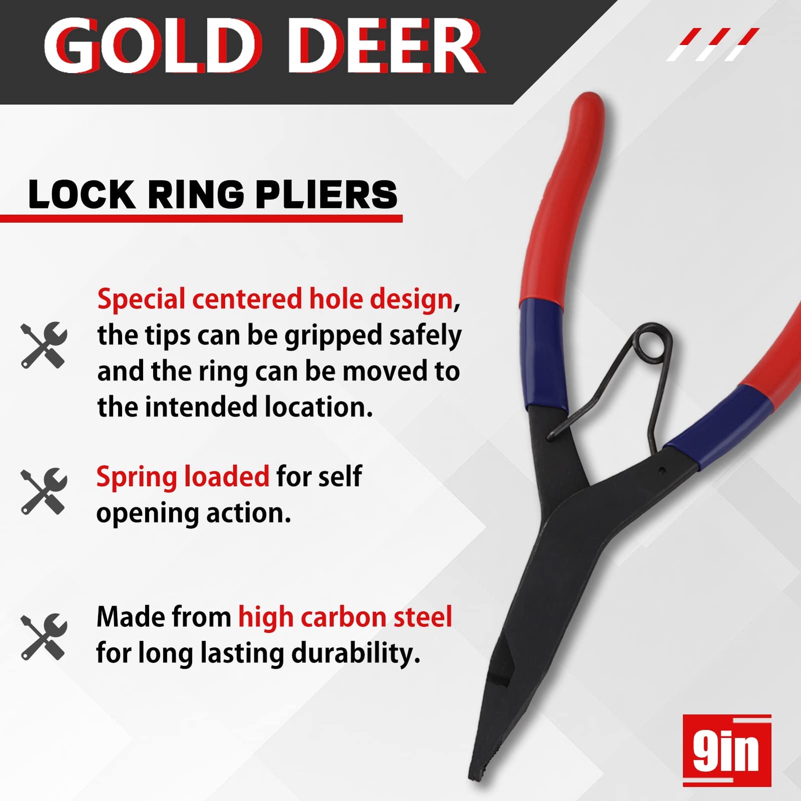 Angle Tip Lock Ring Pliers Retaining Ring Pliers Spring loaded 9 Special