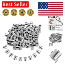 Durable 1/8" Aluminum Crimping Loop Sleeve, 100 Pcs for Secure Cable Connections