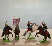 Britains Deetail 1971 Confederate Cavalry Civil War 4 Figures England Vintage