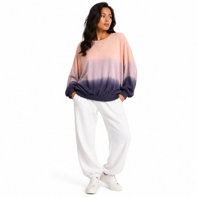 Young Fabulous & Broke Womens Sweatshirt Ombre Pink Purple M Y2K Boho Lounge