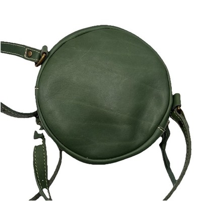 Portland Leather Goods Crossbody Bag Round Purse Succulent Forest