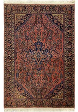 4.7 x 7.5 Antique Perrsian Sarouuk Mohajeraan Rug 1930's #B-79595