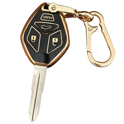 QIXIUBIA For Mitsubishi Key Fob Cover Smart Shell Small, 4-button-black 
