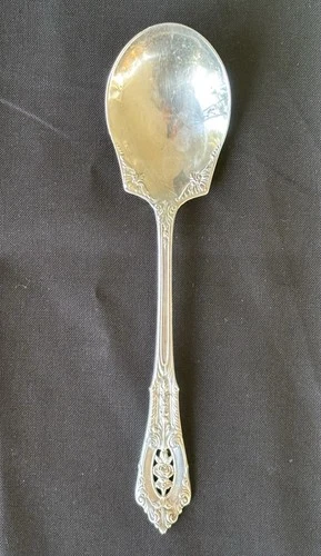 Vintage Rose Point by Wallace Sterling Silver 6" Sugar Spoon No Monogram