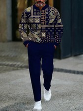 Men's Outfit 2 Piece Set Shirt  Pants Suit PLUS SIZE BIG 4XL