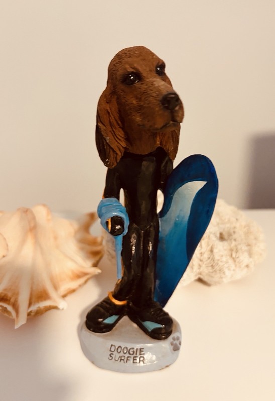 Animal Connection Doogie Dog Trainer Surfer DOOG-35 Dog Lover Gift Bobblehead 7"