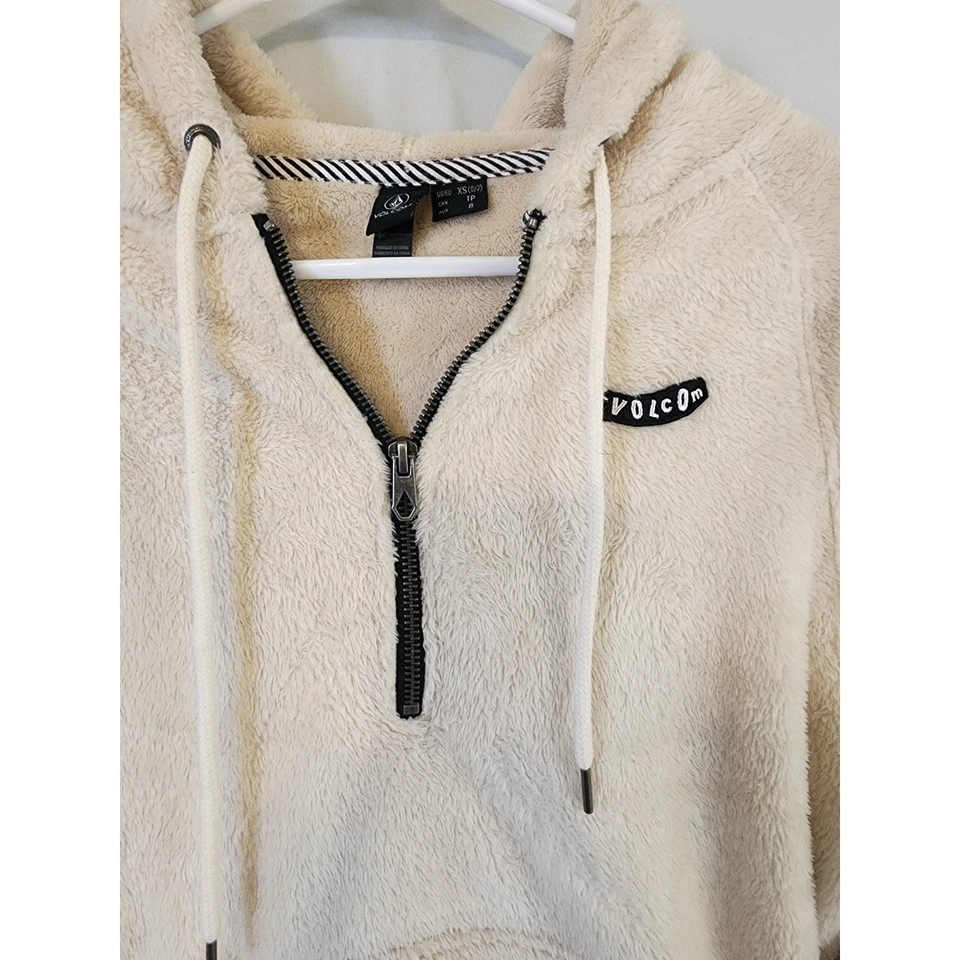 VOLCOM Tostado Difuso Sudadera con Capucha Pullover Patinador Y2K Sudadera XS Foto 3 de 4