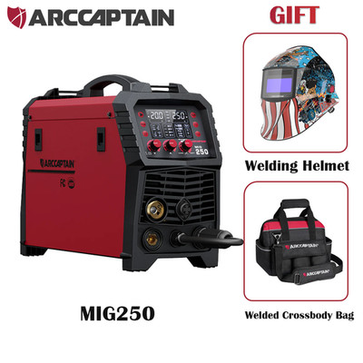 ARCCAPTAIN MIG250 Pro 250A 6-in-1 Multi-Process MIG Welder Digital MCU 110V/220V