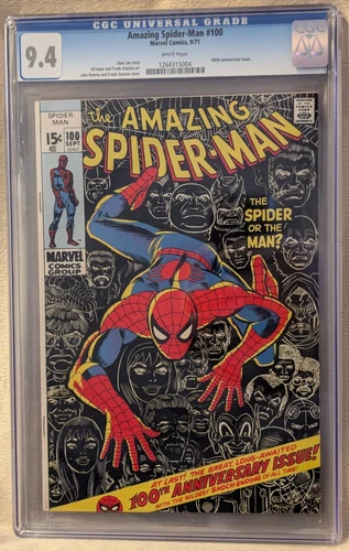 Amazing Spider-Man #100 CGC 9.4 WHITE Pages 100th Anniversary Issue 1971